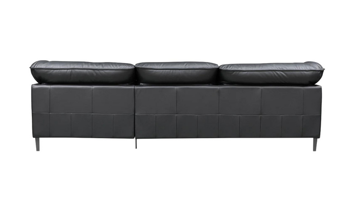 Dolce 3 Seater Stationary Leather Sofa In Black