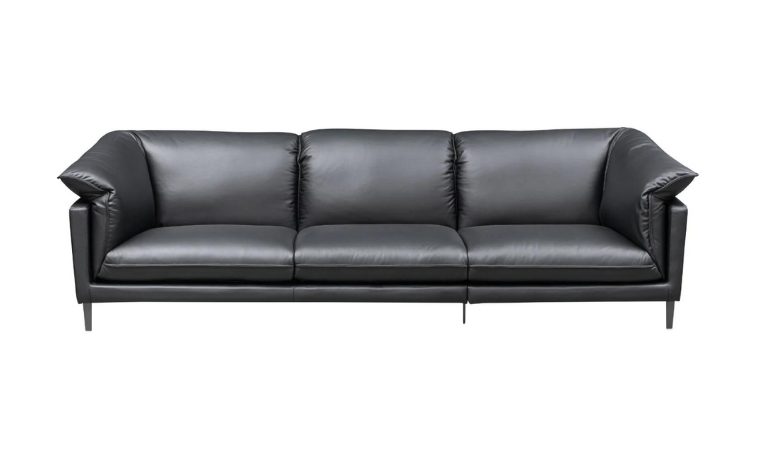 Dolce 3 Seater Stationary Leather Sofa In Black