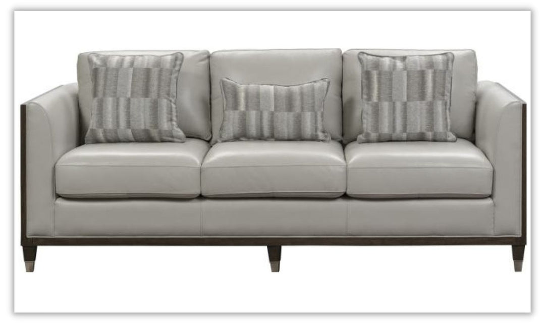 Pulaski Addison 3-Seater Leather Sofa in Off White