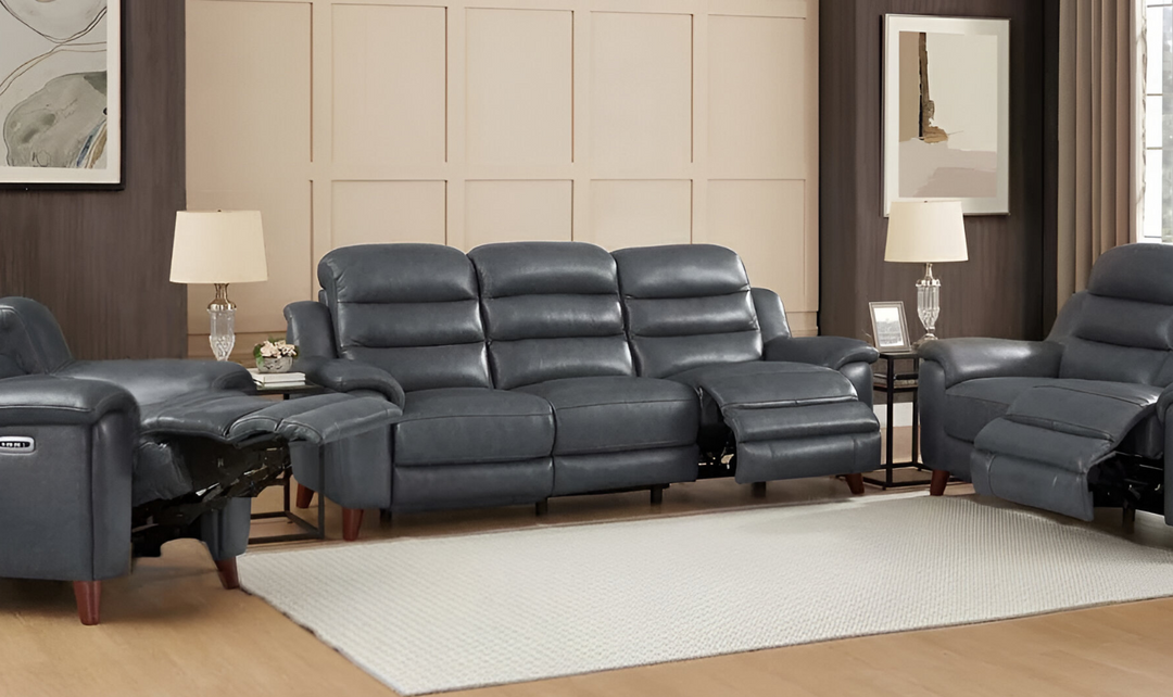 Dream Leather Power Headrest Zero Gravity Reclining Sofa with Hidden Cup holder-Jennifer Furniture