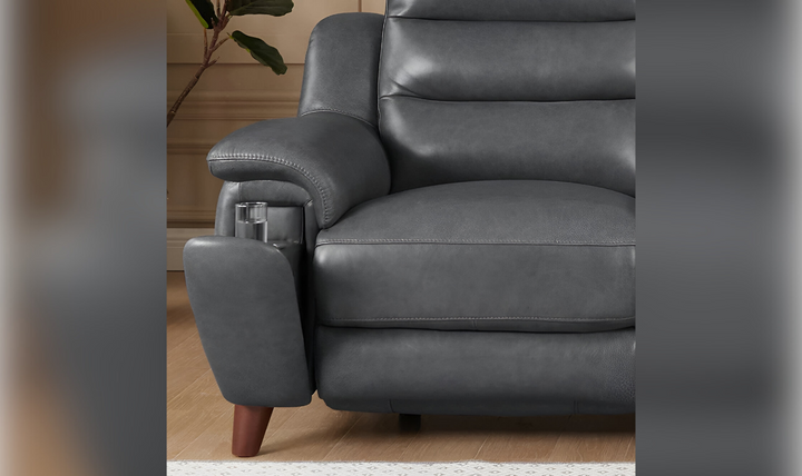 Dream Leather Power Headrest Zero Gravity Reclining Sofa with Hidden Cup holder-Jennifer Furniture