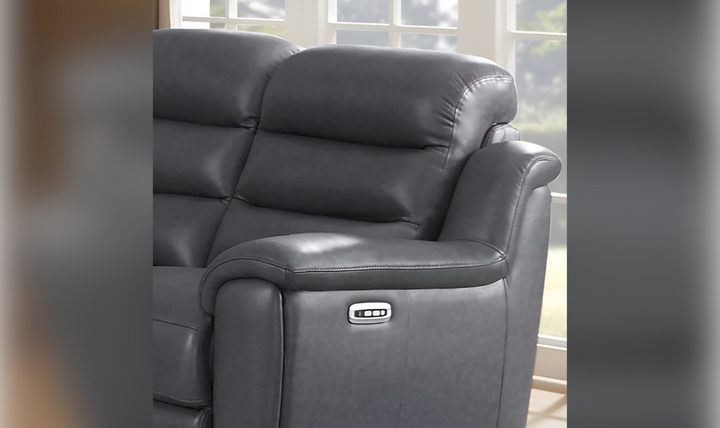 Dream Leather Power Headrest Zero Gravity Reclining Sofa with Hidden Cup holder-Jennifer Furniture