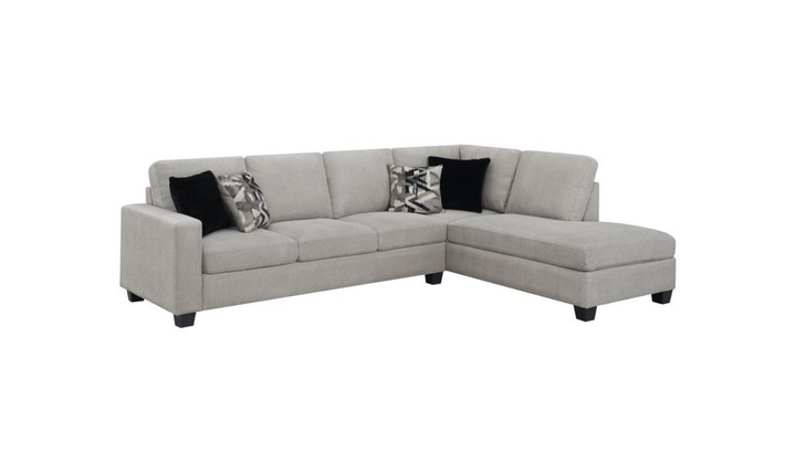 Whitson L-Shaped Fabric Sectional Sofa with Rolled Arms- Jennifer Furniture