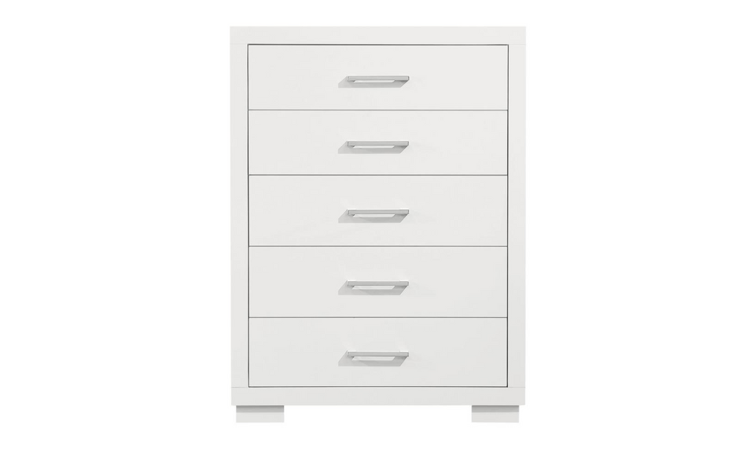 Coaster Furniture Jessica 5 Drawer Chest in White-Jennifer Furniture