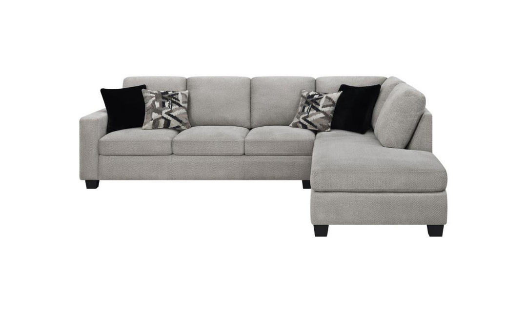 Whitson L-Shaped Fabric Sectional Sofa with Rolled Arms- Jennifer Furniture