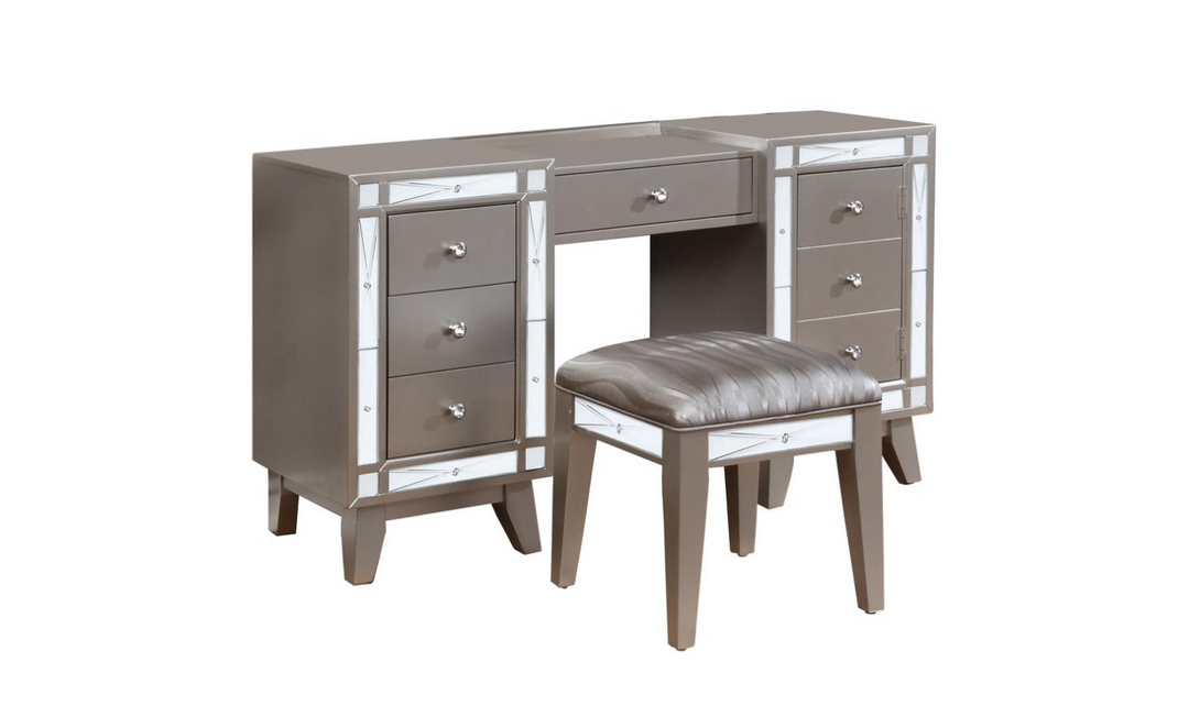 Leighton Vanity Desk And Stool- Jennifer Furniture