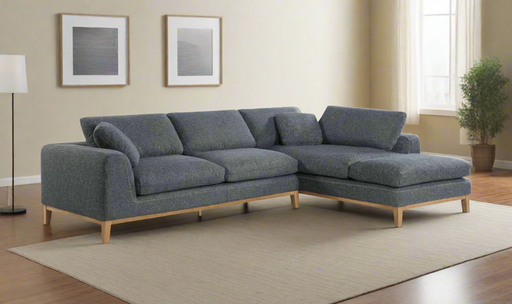 Coaster Furniture Persia 4-Seater L-Shaped Fabric Sectional Sofa in Gray-Jennifer Furniture