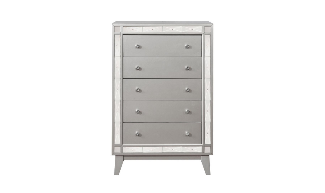 Coaster Furniture Leighton 5-Drawer Chest in Metallic Mercury Finish-Jennifer Furniture