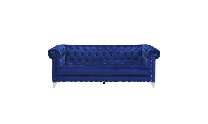 Coaster Bleker 3-Seater Blue Velvet Tufted Tuxedo Arm Sofa
- Jennifer Furniture