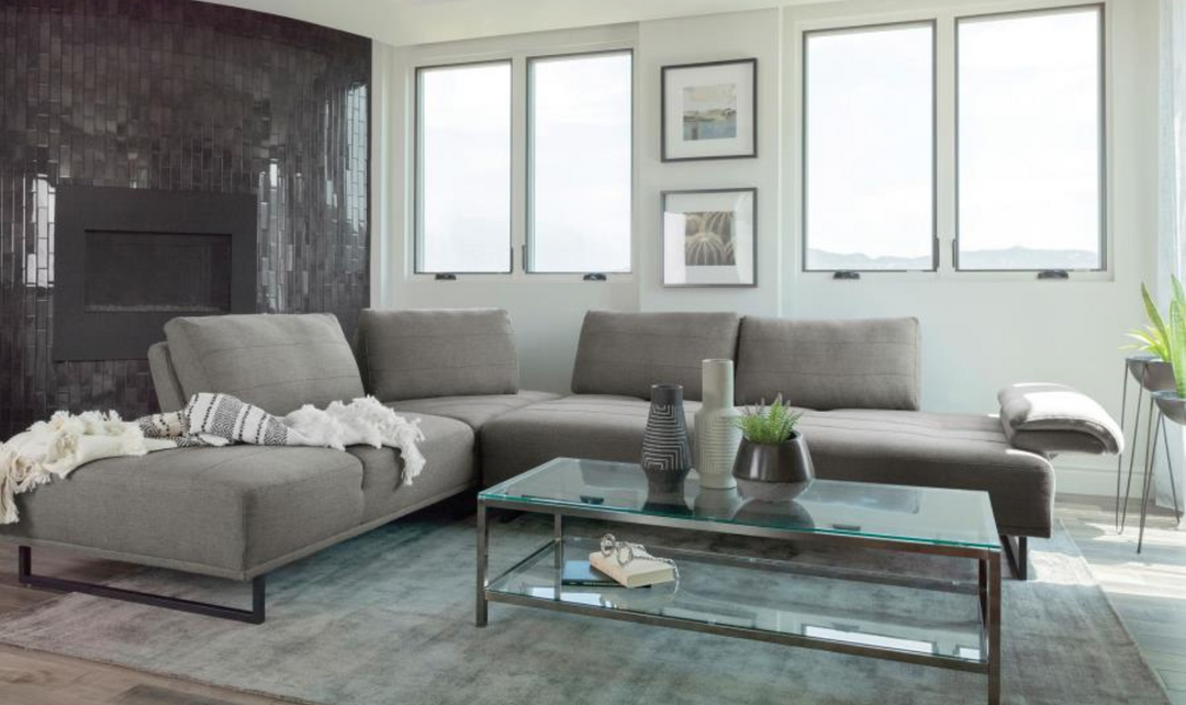 Arden L-Shaped 4-Seater Fabric Sectional Sofa in Taupe-Jennifer Furniture