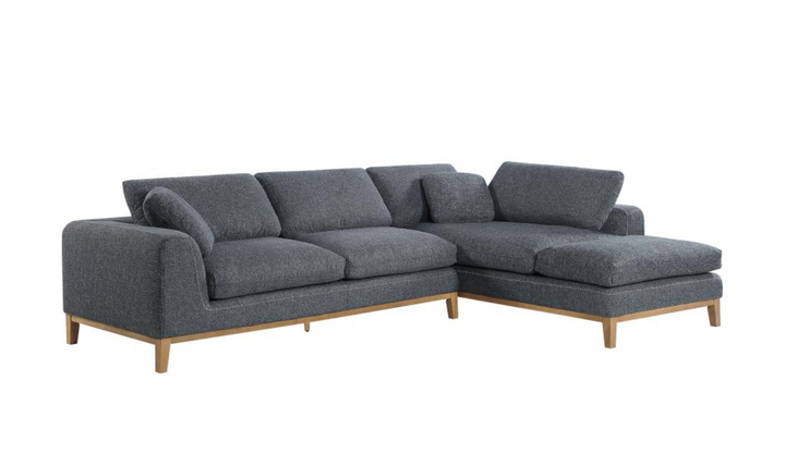 Coaster Furniture Persia 4-Seater L-Shaped Fabric Sectional Sofa in Gray-Jennifer Furniture