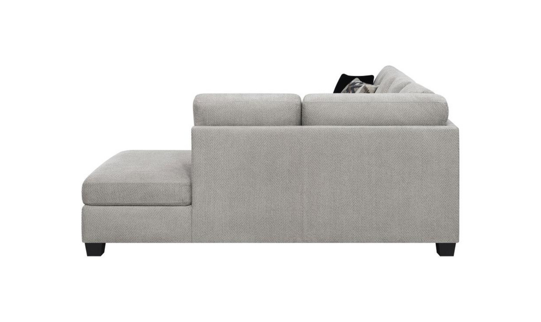 Whitson L-Shaped Fabric Sectional Sofa with Rolled Arms- Jennifer Furniture