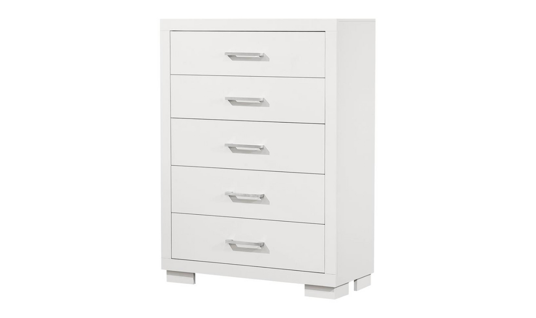 Coaster Furniture Jessica 5 Drawer Chest in White-Jennifer Furniture