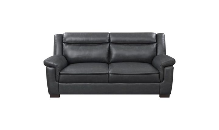 Coaster Arabella 2-Seater Leather Stationary Sofa in Gray- Jennifer Furniture