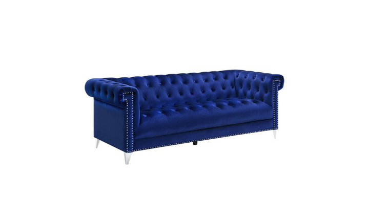 Coaster Bleker 3-Seater Blue Velvet Tufted Tuxedo Arm Sofa
- Jennifer Furniture