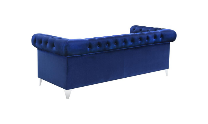 Coaster Furniture Bleker Blue Velvet Tufted Modular Living Room Set- Jennifer Furniture