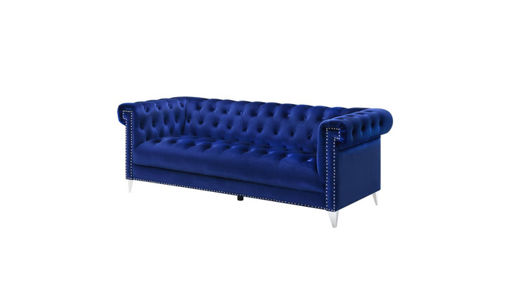 Coaster Bleker 3-Seater Blue Velvet Tufted Tuxedo Arm Sofa
- Jennifer Furniture