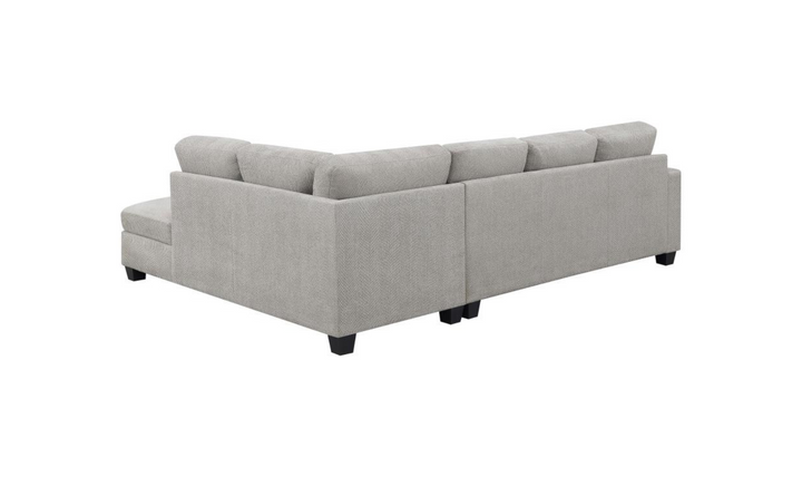 Whitson L-Shaped Fabric Sectional Sofa with Rolled Arms- Jennifer Furniture