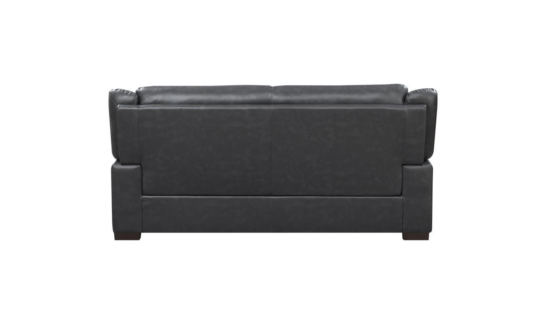 Coaster Arabella 2-Seater Leather Stationary Sofa in Gray- Jennifer Furniture