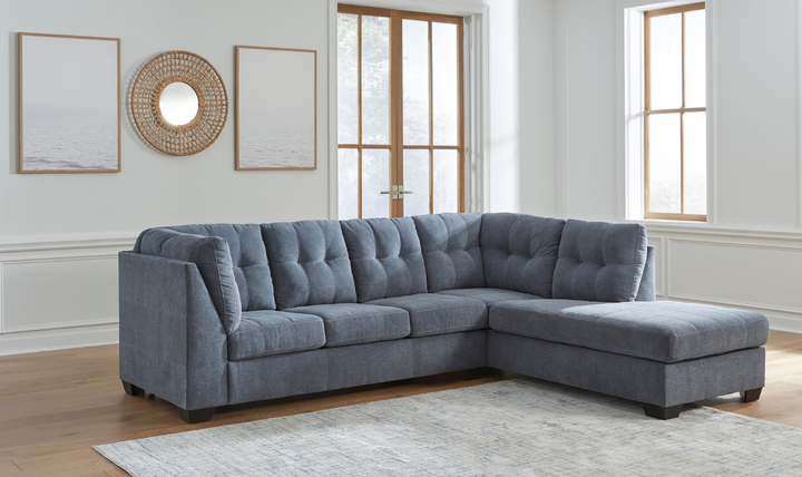 Marleton 2-Piece Tufted Fabric Sectional with Chaise-Jennifer Furniture