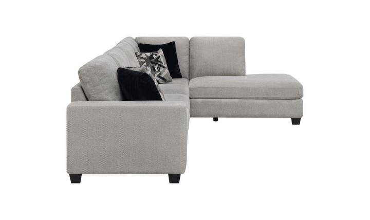 Whitson L-Shaped Fabric Sectional Sofa with Rolled Arms- Jennifer Furniture