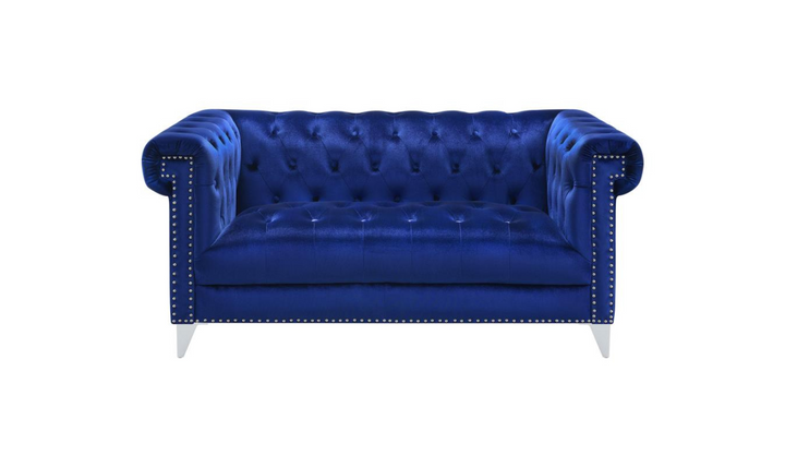 Coaster Furniture Bleker Blue Velvet Tufted Modular Living Room Set- Jennifer Furniture