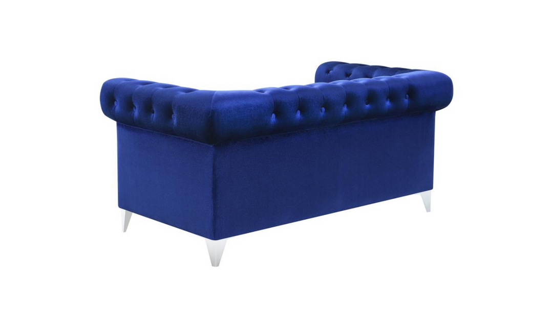 Coaster Furniture Bleker Blue Velvet Tufted Modular Living Room Set- Jennifer Furniture