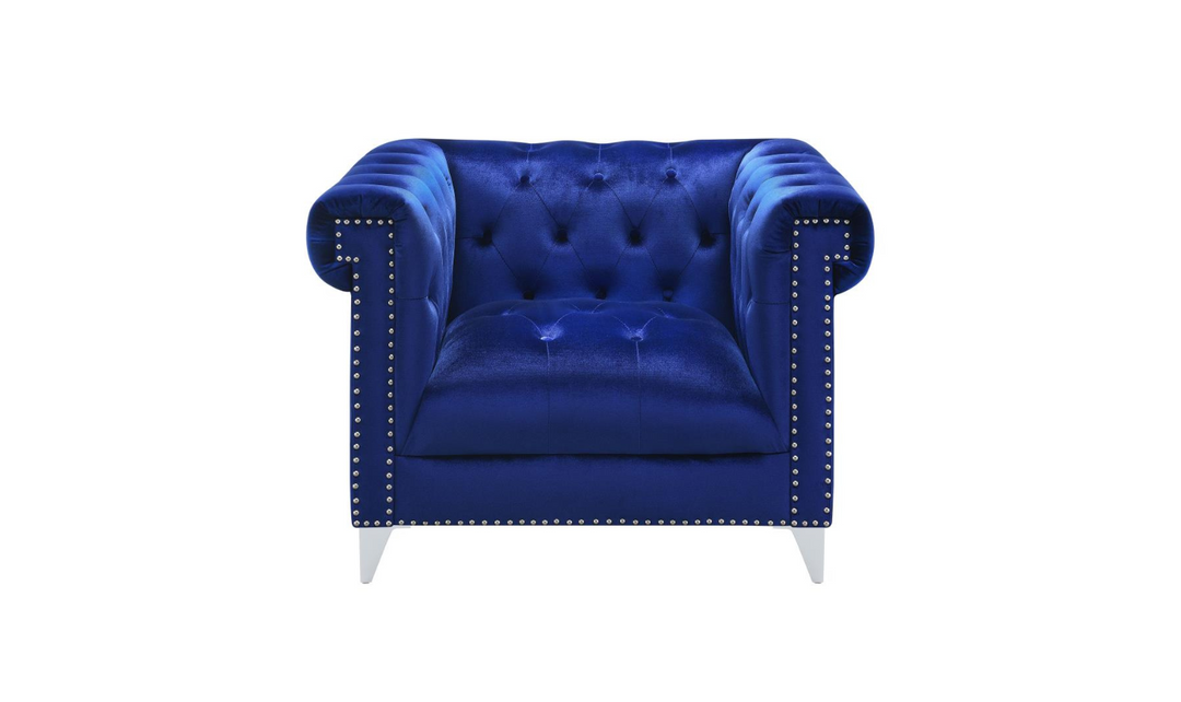 Coaster Furniture Bleker Blue Velvet Tufted Modular Living Room Set- Jennifer Furniture