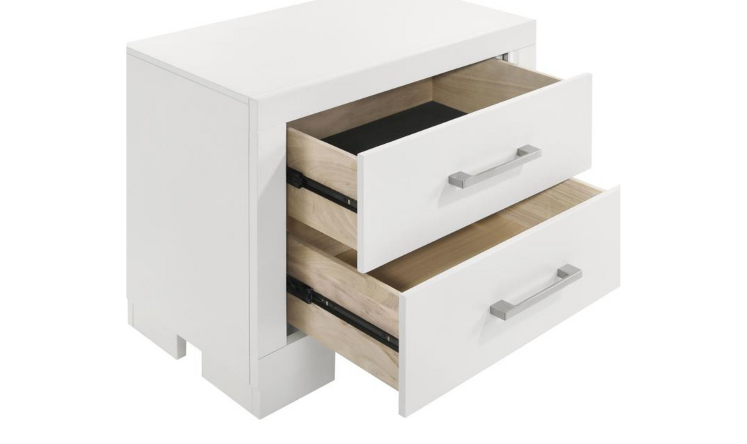 Coaster Furniture Jessica 2-Drawers Nightstand in White and Brown