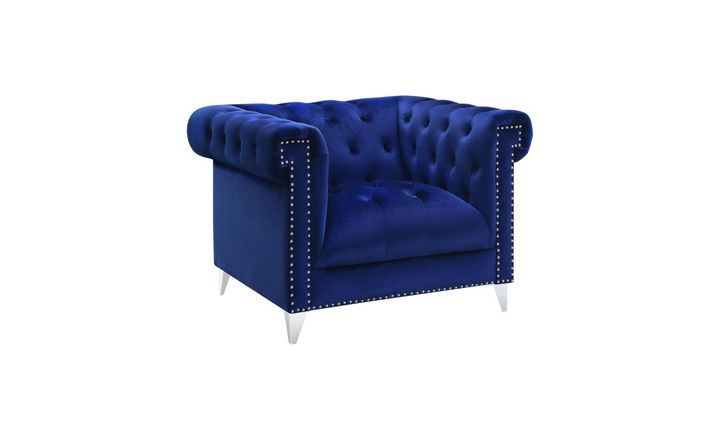 Coaster Furniture Bleker Blue Velvet Tufted Modular Living Room Set- Jennifer Furniture