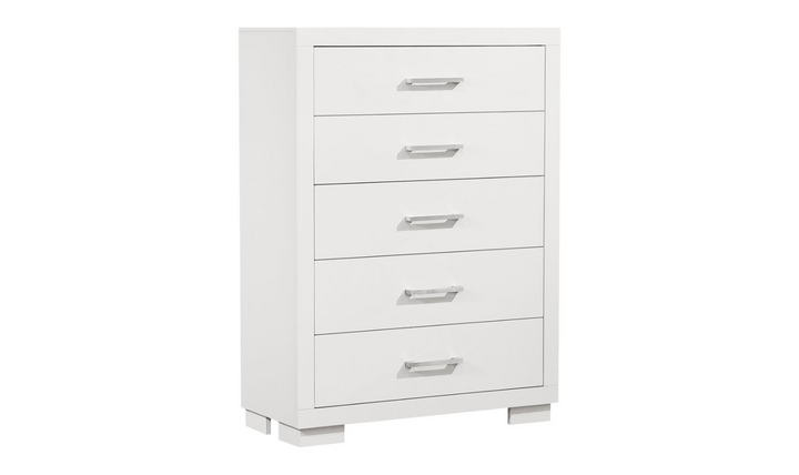 Coaster Furniture Jessica 5 Drawer Chest in White-Jennifer Furniture