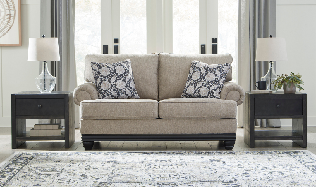 Elbiani 2-Seater Fabric Loveseat in Alloy