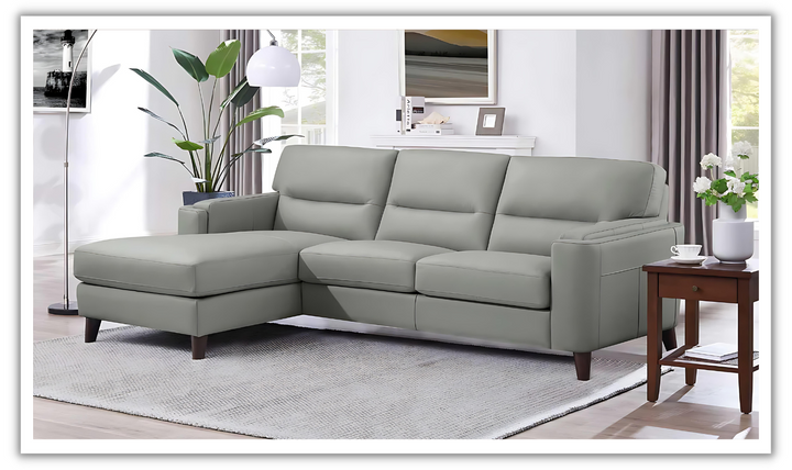 Elm L-Shape 3-Seater Leather Sectional Sofa