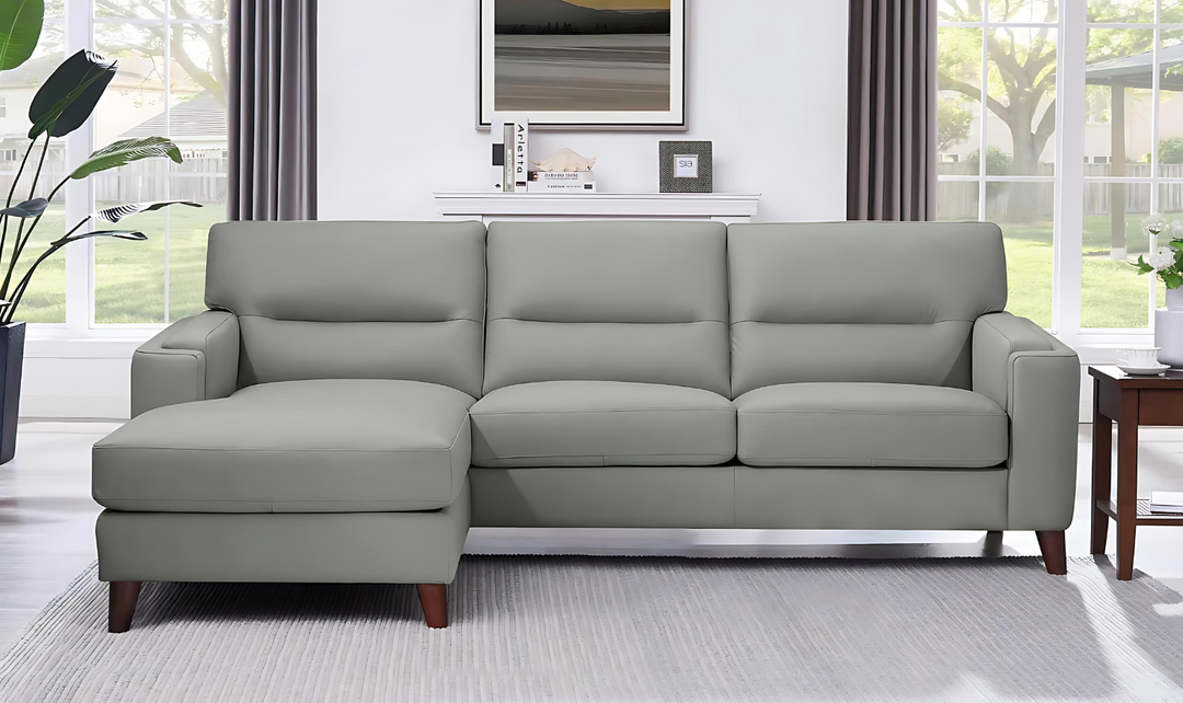 Elm L-Shape 3-Seater Leather Sectional Sofa