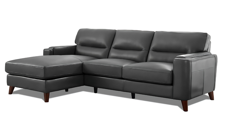 Elm L-Shape 3-Seater Leather Sectional Sofa