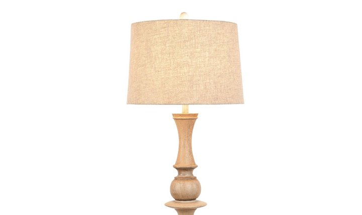 Emma 63" Polyresin Distressed Beige floor Lamp-Jennifer Furniture