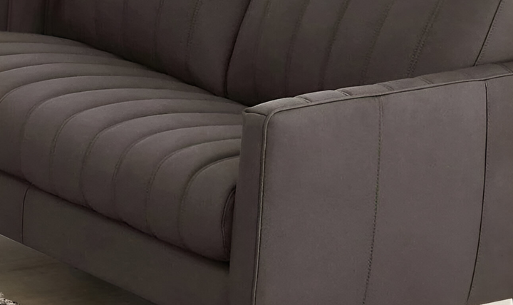 Ennis 2-Seater Leather Loveseat With Track Arms