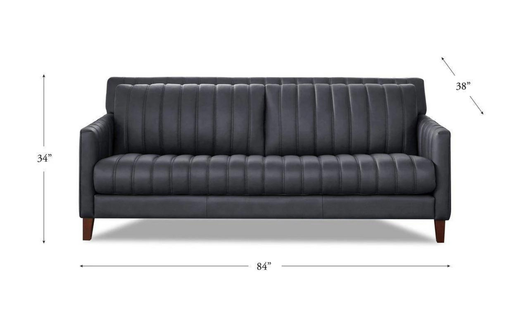 Ennis 2-Seater Leather Sofa With Track Arms