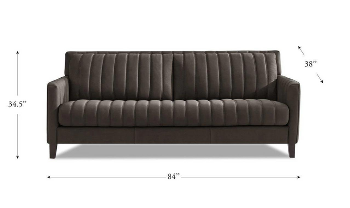 Ennis 2-Seater Leather Sofa With Track Arms