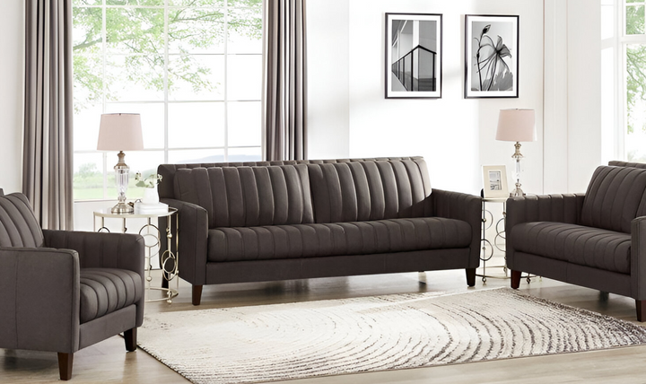 Ennis 2-Seater Leather Sofa With Track Arms