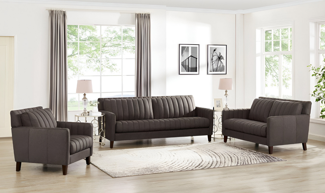 Ennis Leather Living Room Set