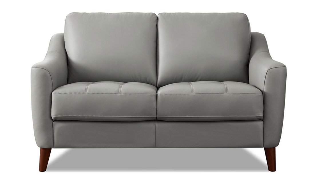 Ersa 2-Seater Leather Loveseat With Wooden Legs-Jennifer Furniture