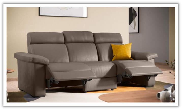 Natuzzi Estremo 3-Seater Leather Triple Motion Power Recliner Sofa