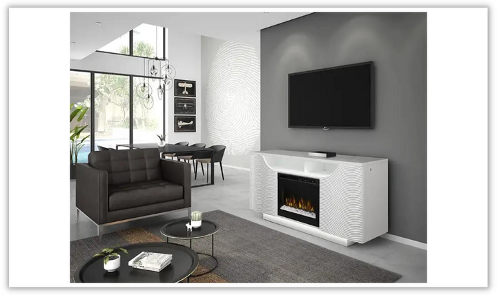 Ethan 66" Console Fireplace W/ Floating LED Display