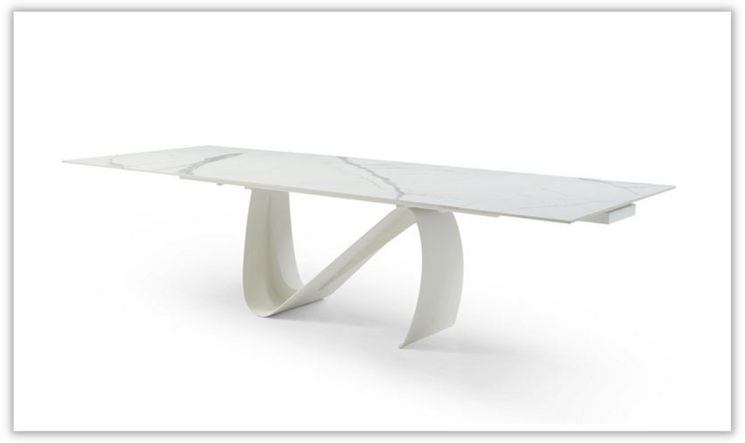 European Ceramic Top Marble Design Extension Dining Table