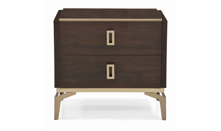 Eva 2 Drawer Nightstand With Brass Handles