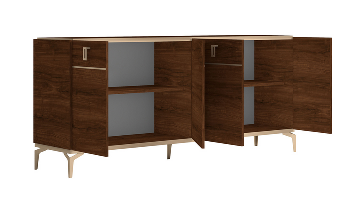 ESF Furniture Eva 4 Door Buffet in Walnut Brown