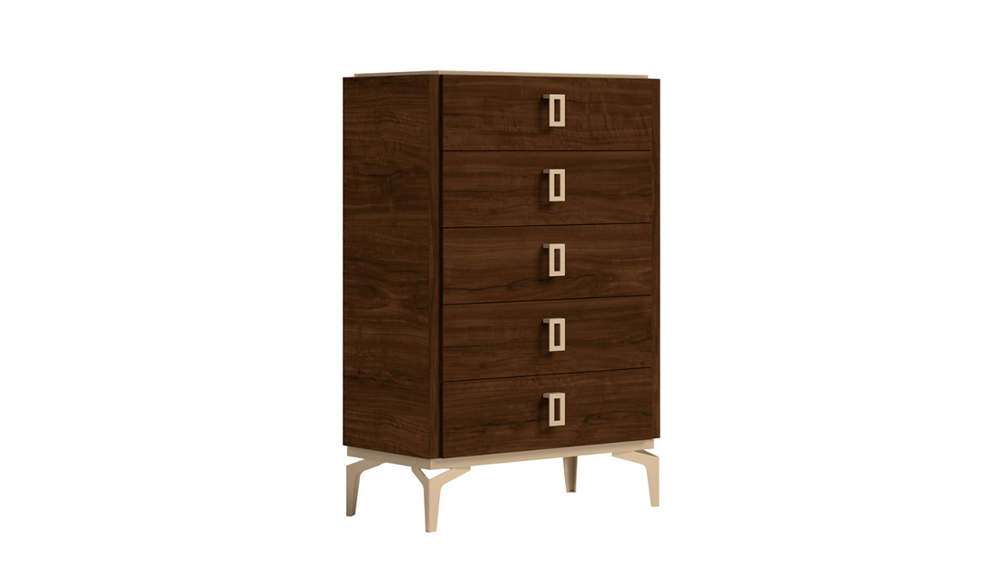 Eva 5 Drawer Chest in Walnut