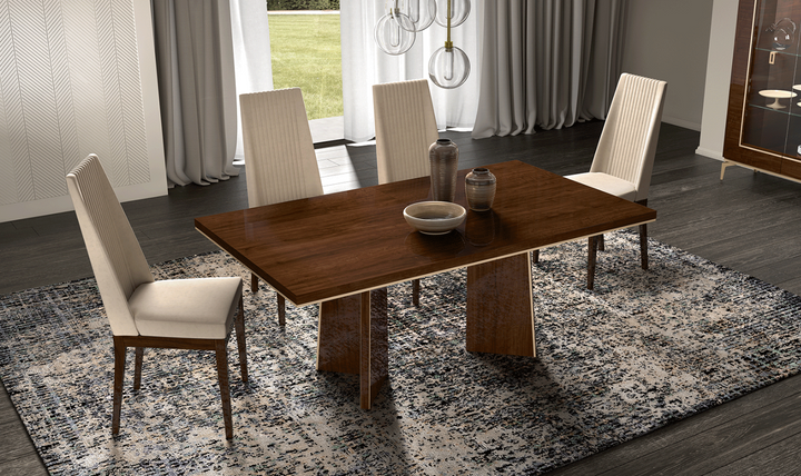 ESF Furniture Eva Extendable Dining Room Set In Brown