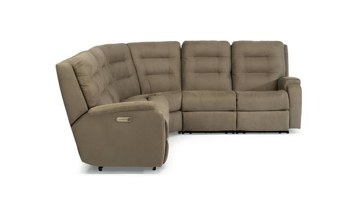 Flexsteel Arlo Fabric Power Reclining Sectional With Storage